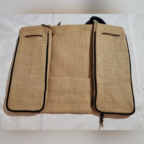 CHICOS Woven Summer Tote Bag Travel Purse NWT Beach Bag Nautical Natural - Picture 5 of 8